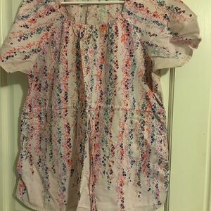 Barco Uniforms Pink and Blue Floral Top